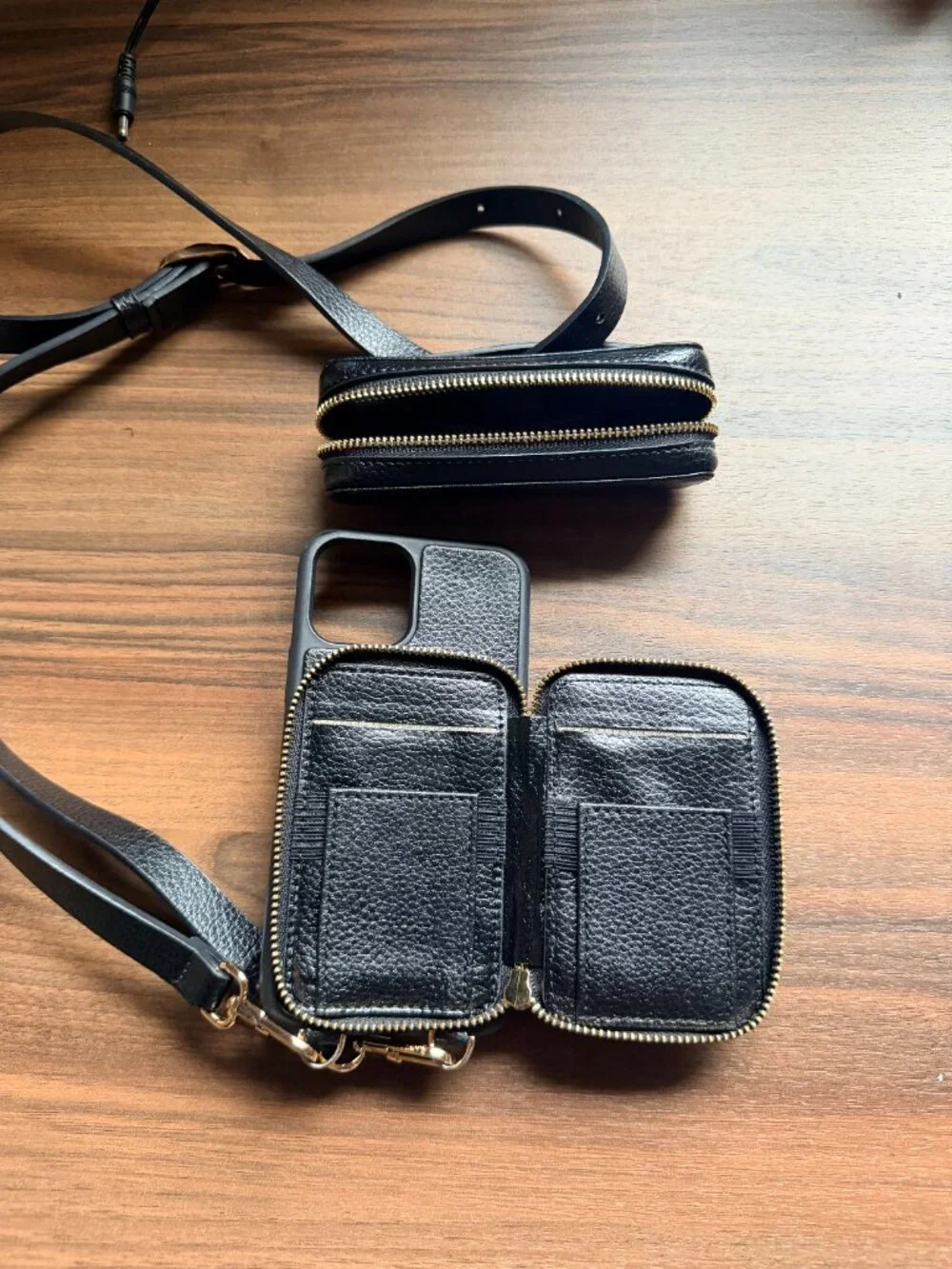 iPhone Crossbody Wallet Case with Extra Pouch for key, lipstick, etc.
